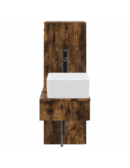 Set di mobili per il bagno 2 pz Rovere Fumo 33 x 34,5 x 100 cm