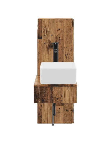 Set di mobili per il bagno 2 pz Legno antico 33 x 34,5 x 100 cm