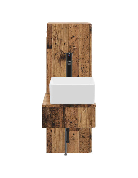 Set di mobili per il bagno 2 pz Legno antico 33 x 34,5 x 100 cm