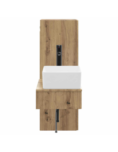 Set di mobili per il bagno 2 pz Rovere Artigianale