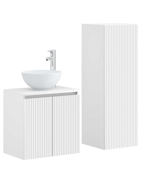 Set di mobili per il bagno 2 pz Bianco 33 x 34,5 x 100 cm