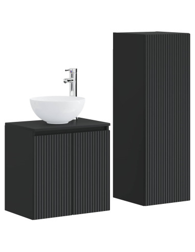 Set di mobili per il bagno 2 pz Nero 33 x 34,5 x 100 cm
