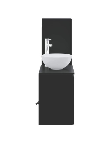 Set di mobili per il bagno 2 pz Nero 33 x 34,5 x 100 cm