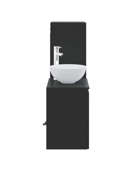 Set di mobili per il bagno 2 pz Nero 33 x 34,5 x 100 cm