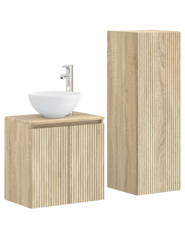 Set di mobili per il bagno 2 pz Rovere Sonoma