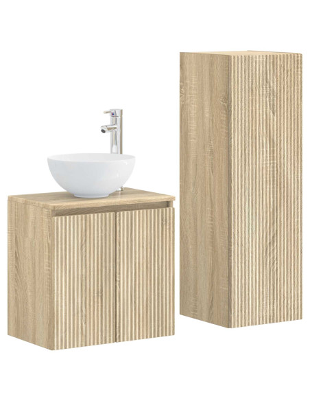 Set di mobili per il bagno 2 pz Rovere Sonoma