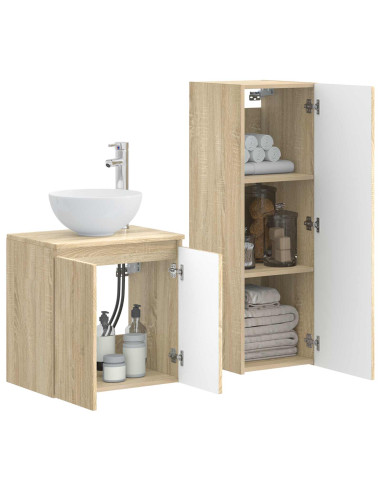 Set di mobili per il bagno 2 pz Rovere Sonoma