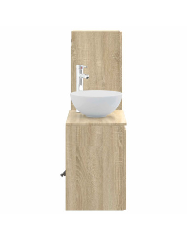 Set di mobili per il bagno 2 pz Rovere Sonoma