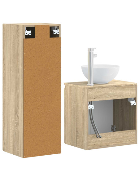 Set di mobili per il bagno 2 pz Rovere Sonoma