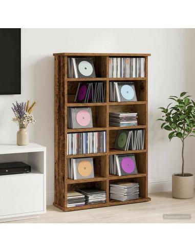 Mobile per CD Legno antico 60 x 17 x 92 cm Legno ingegnerizzato
