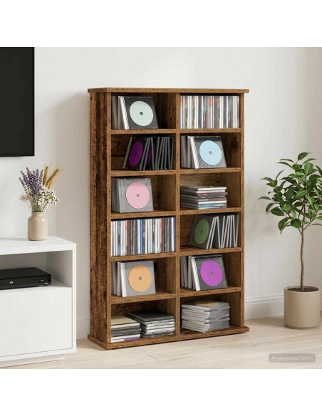 Mobile per CD Legno antico 60 x 17 x 92 cm Legno ingegnerizzato