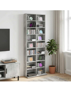 Mobile per CD Grigio Cemento 65 x 23,5 x 175 cm