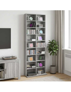 Mobile per CD Sonoma grigio 65 x 23,5 x 175 cm
