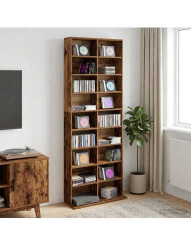 Mobile per CD Legno antico 65 x 23,5 x 175 cm