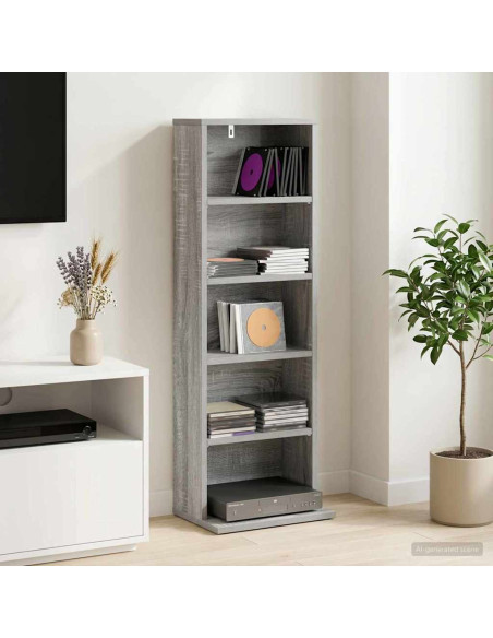 Mobile per CD Sonoma grigio 33 x 23,5 x 97,5 cm