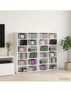 Mobile per CD 2 pz Bianco 60 x 17 x 92 cm Legno ingegnerizzato