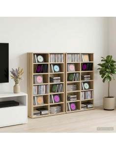 Mobile per CD 2 pz Rovere Sonoma 60 x 17 x 92 cm