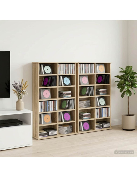Mobile per CD 2 pz Rovere Sonoma 60 x 17 x 92 cm