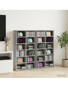 Mobile per CD 2 pz Sonoma grigio 60 x 17 x 92 cm