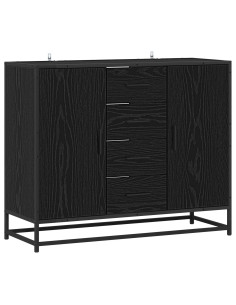 Credenza Rovere Nero 92 x 35 x 76 cm Legno ingegnerizzato 2