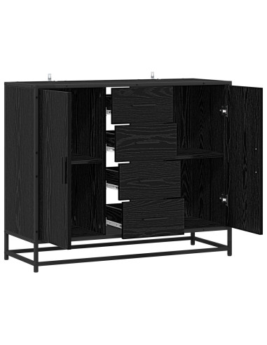 Credenza Rovere Nero 92 x 35 x 76 cm Legno ingegnerizzato
