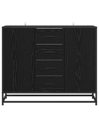 Credenza Rovere Nero 92 x 35 x 76 cm Legno ingegnerizzato