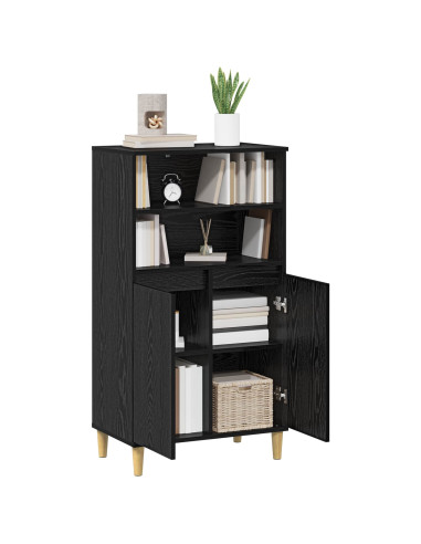 Credenza Rovere Nero 60 x 36 x 110 cm Legno ingegnerizzato