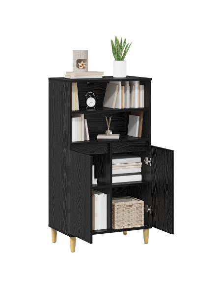 Credenza Rovere Nero 60 x 36 x 110 cm Legno ingegnerizzato