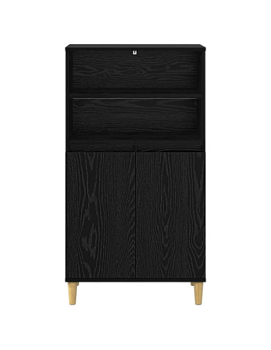 Credenza Rovere Nero 60 x 36 x 110 cm Legno ingegnerizzato