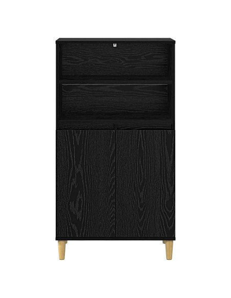 Credenza Rovere Nero 60 x 36 x 110 cm Legno ingegnerizzato