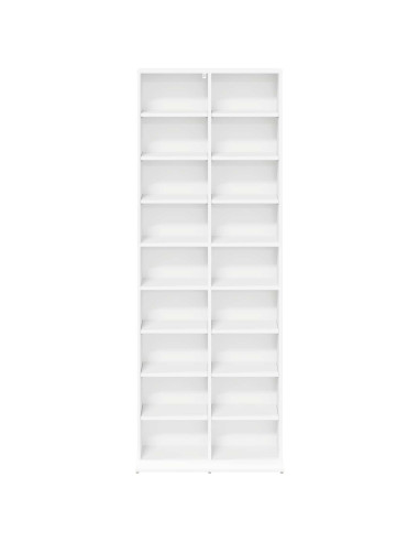 Mobile per CD Bianco 65 x 23,5 x 175 cm Legno ingegnerizzato