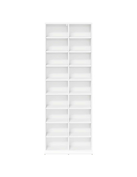 Mobile per CD Bianco 65 x 23,5 x 175 cm Legno ingegnerizzato