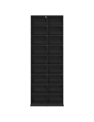 Mobile per CD Rovere Nero 65 x 23,5 x 175 cm