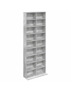 Mobile per CD Grigio Cemento 65 x 23,5 x 175 cm 2