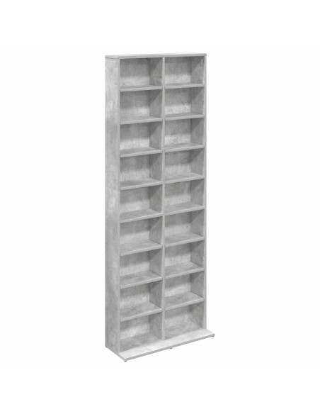 Mobile per CD Grigio Cemento 65 x 23,5 x 175 cm