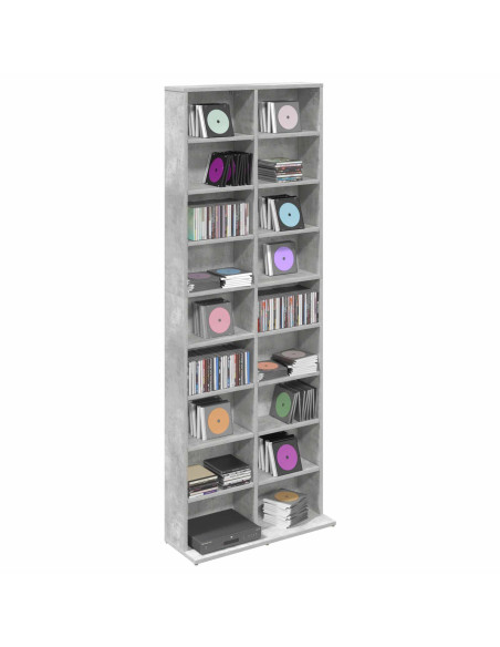 Mobile per CD Grigio Cemento 65 x 23,5 x 175 cm