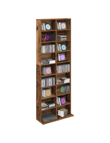Mobile per CD Legno antico 65 x 23,5 x 175 cm
