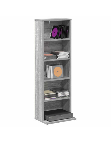 Mobile per CD Sonoma grigio 33 x 23,5 x 97,5 cm