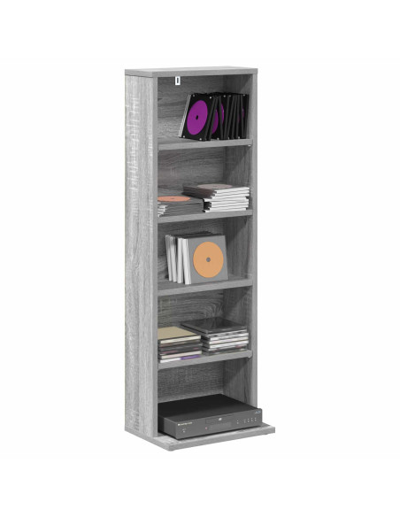 Mobile per CD Sonoma grigio 33 x 23,5 x 97,5 cm