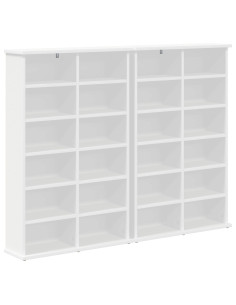 Mobile per CD 2 pz Bianco 60 x 17 x 92 cm Legno ingegnerizzato 2