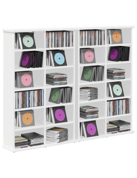Mobile per CD 2 pz Bianco 60 x 17 x 92 cm Legno ingegnerizzato