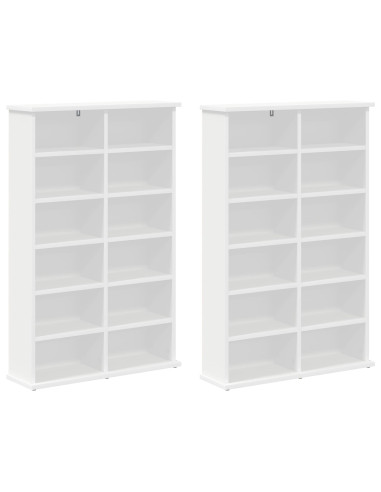 Mobile per CD 2 pz Bianco 60 x 17 x 92 cm Legno ingegnerizzato