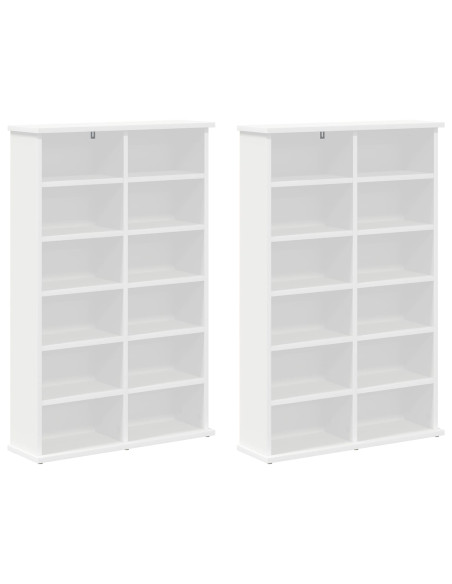 Mobile per CD 2 pz Bianco 60 x 17 x 92 cm Legno ingegnerizzato