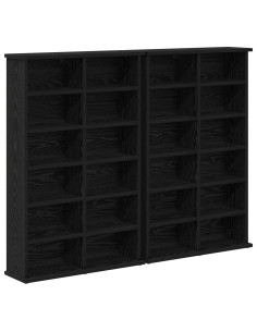 Mobile per CD 2 pz Rovere Nero 60 x 17 x 92 cm 2
