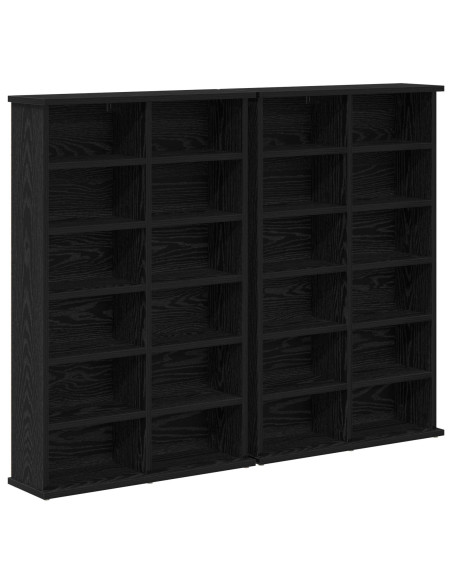 Mobile per CD 2 pz Rovere Nero 60 x 17 x 92 cm