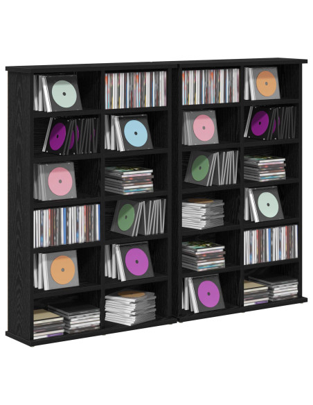 Mobile per CD 2 pz Rovere Nero 60 x 17 x 92 cm