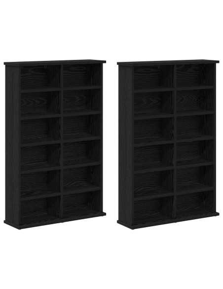 Mobile per CD 2 pz Rovere Nero 60 x 17 x 92 cm