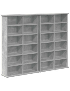 Mobile per CD 2 pz Grigio Cemento 60 x 17 x 92 cm 2