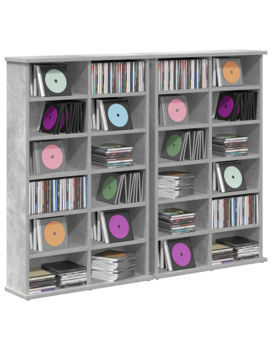 Mobile per CD 2 pz Grigio Cemento 60 x 17 x 92 cm