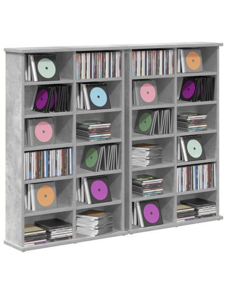 Mobile per CD 2 pz Grigio Cemento 60 x 17 x 92 cm